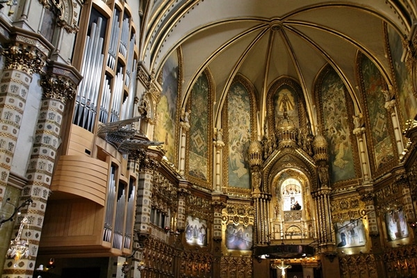 interior of a large church with vaulted ceilings