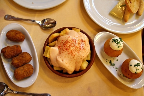 various tapas on a table