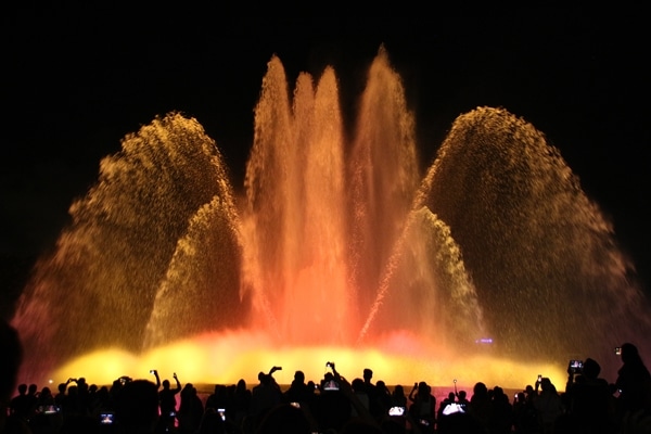 a colorful water fountain