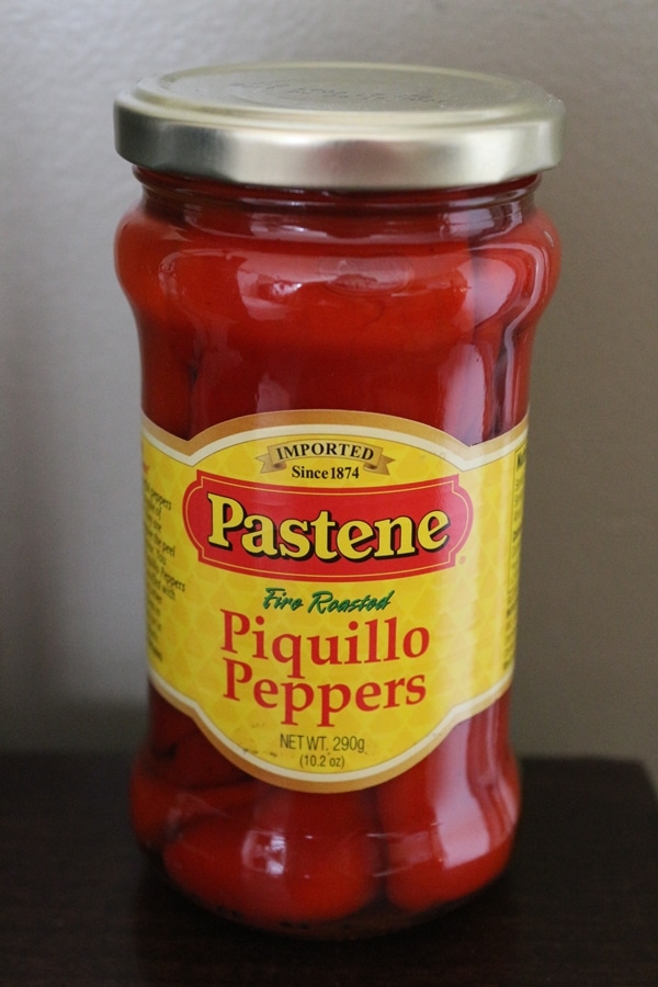 A jar of Pastene Fire Roasted Piquillo Peppers