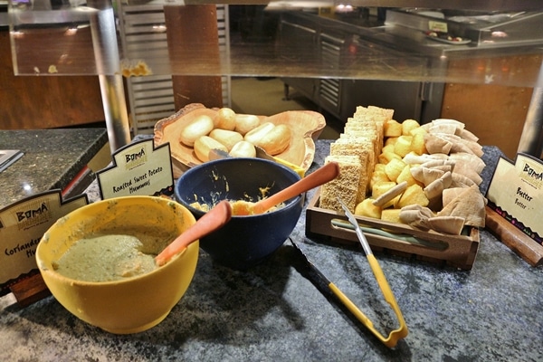 various breads in a buffet