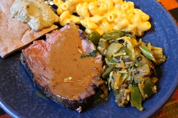 closeup of a plate of food from a buffet