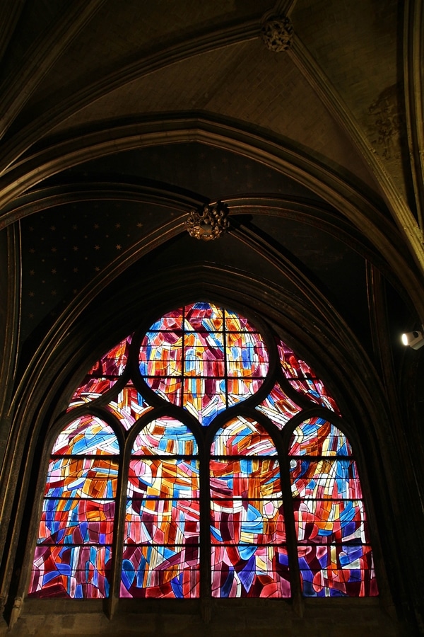 a large stained glass window