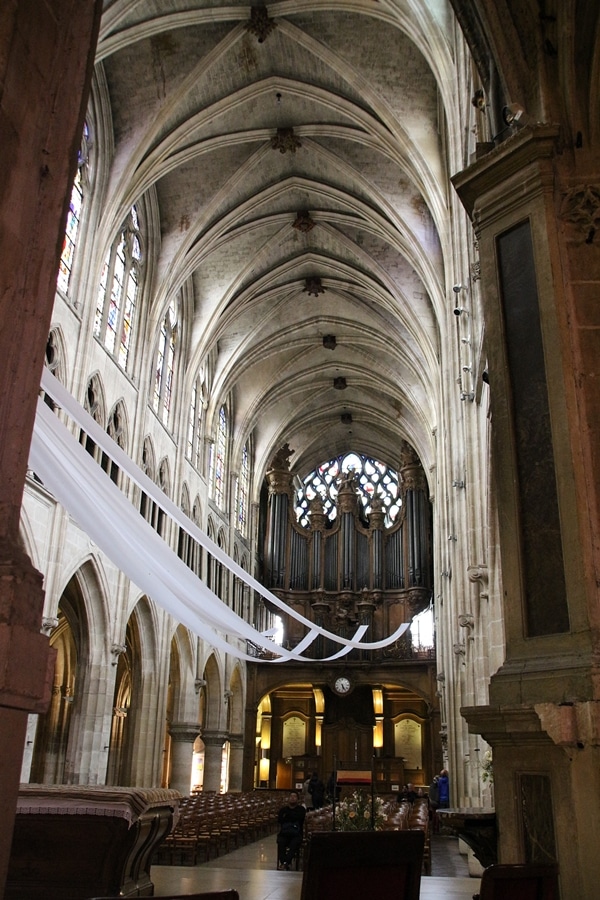 the interior of a big church