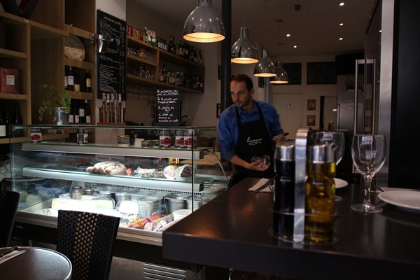 interior of a small Parisian restaurant