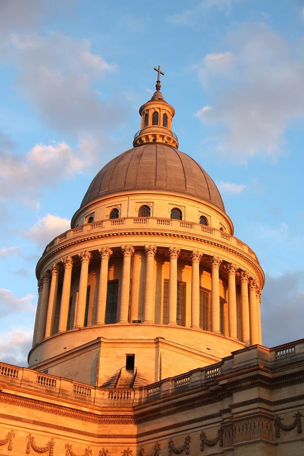 closeup of the Pantheon dome at dusk