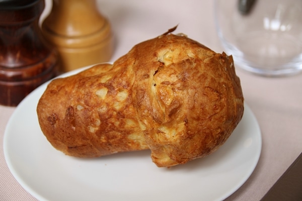 a popover on a small white plate