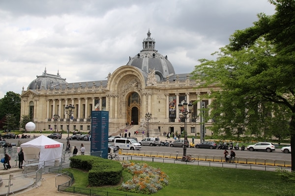 a grand building across the street