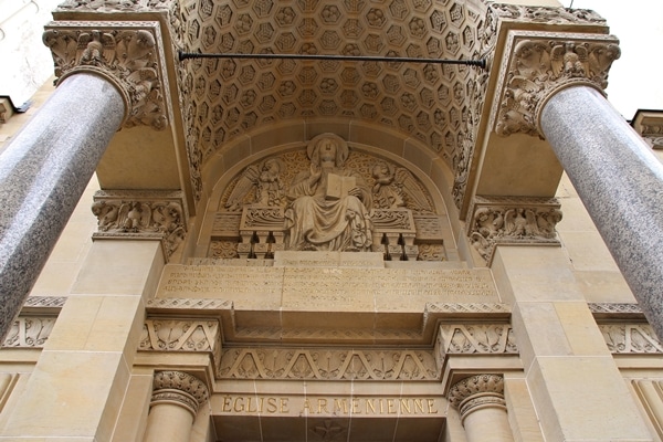 carved entryway of a church