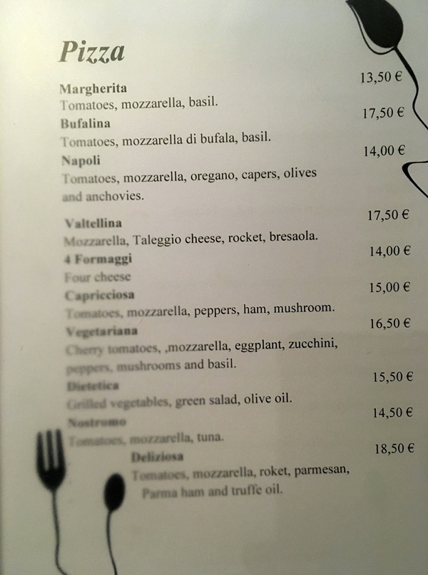 another page of a restaurant menu