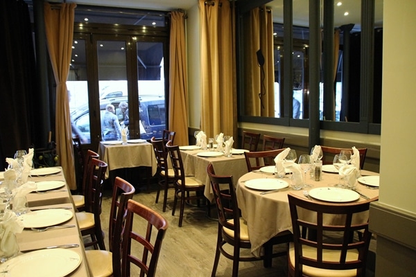 A dining room of a restaurant