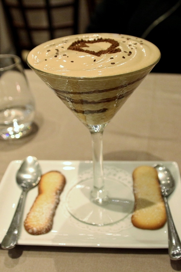 cappuccino custard in a martini glass