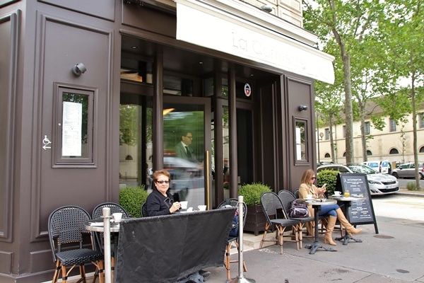 outdoor seating at a small sidewalk cafe