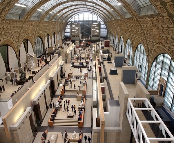 overhead view of the interior of the Musée d\'Orsay in Paris