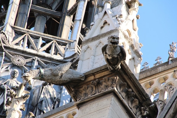 gargoyles on the side of a church