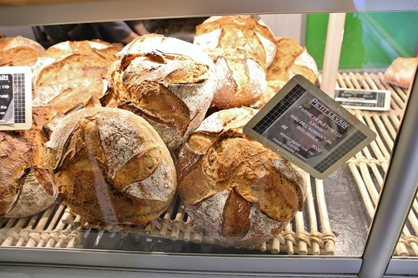 a display of crusty loaves of bread