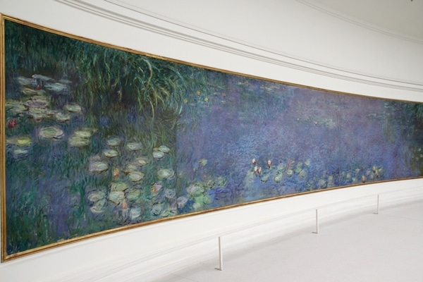 a large painting of waterlilies in the Musée de l\'Orangerie