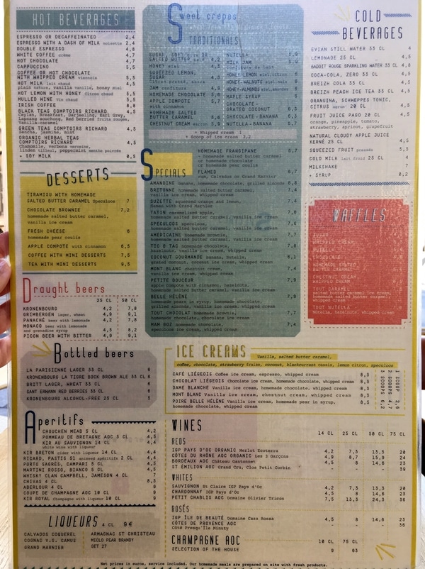 a colorful restaurant menu