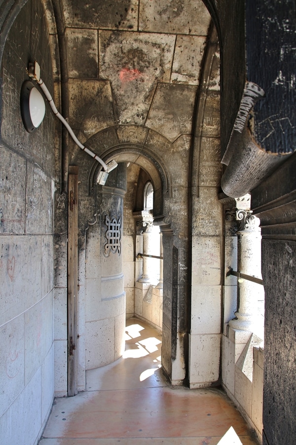 interior of a church dome with windows looking out