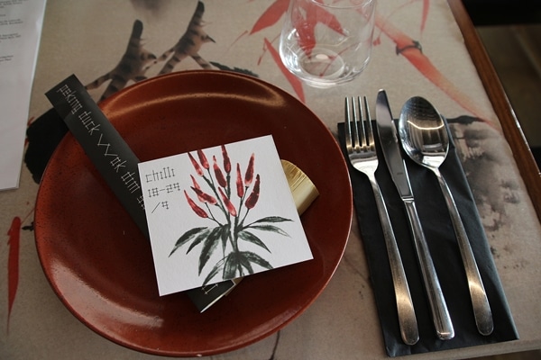 table setting in a restaurant