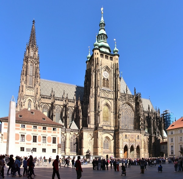 the massive church at Prague Castle