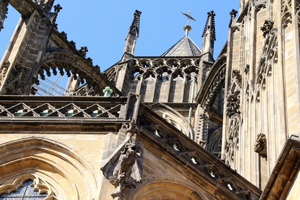 ornate detailing on the exterior of a large church