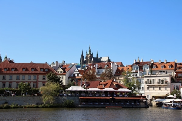 a river lined with buildings