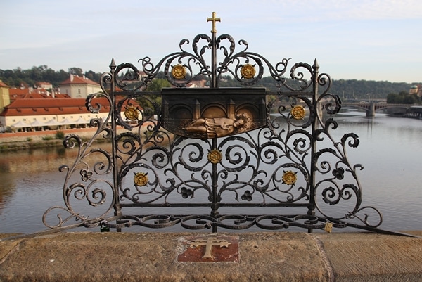 a monument on the Charles Bridge