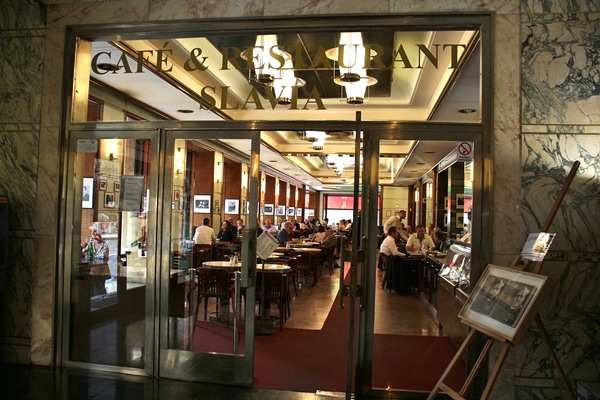 the interior of an art deco restaurant