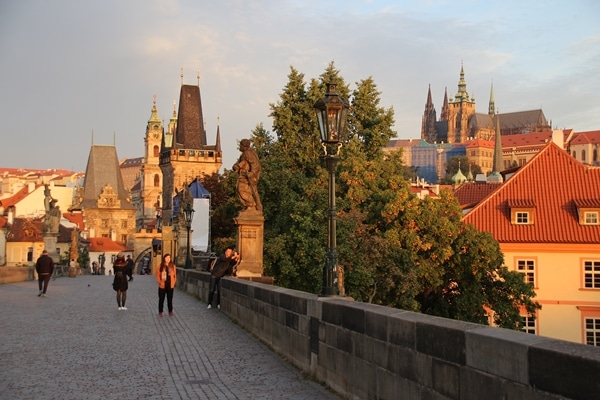 view of Prague Castle at sunrise