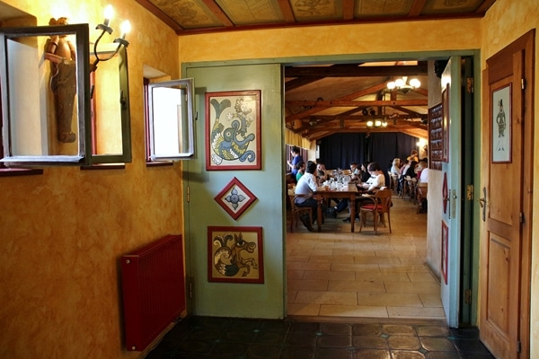 doors leading to a dining room in a restaurant