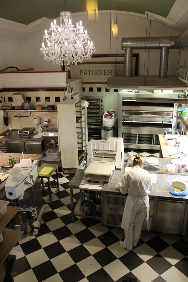 A group of people in a kitchen