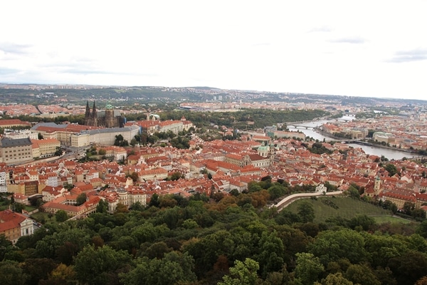 a view of Prague from Petrin Hill