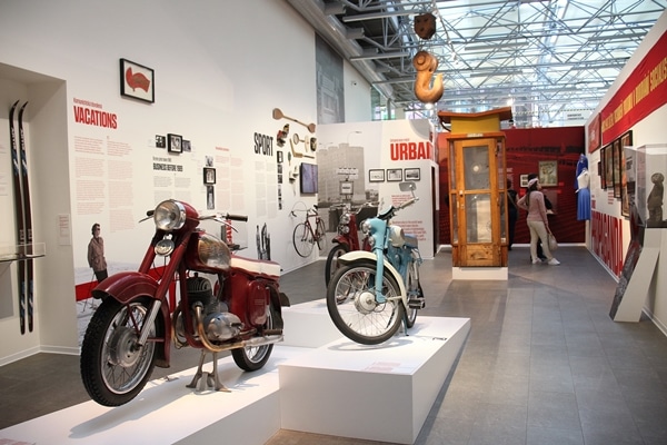 interior of a museum with various displays