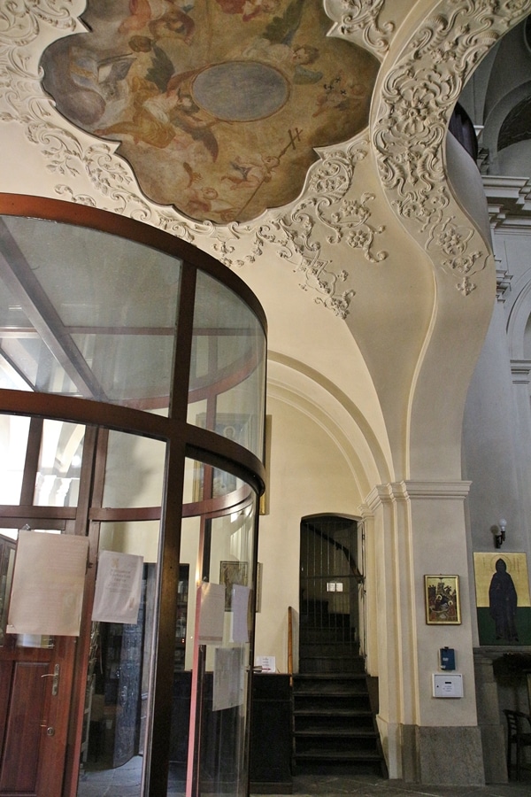 interior entrance of a church