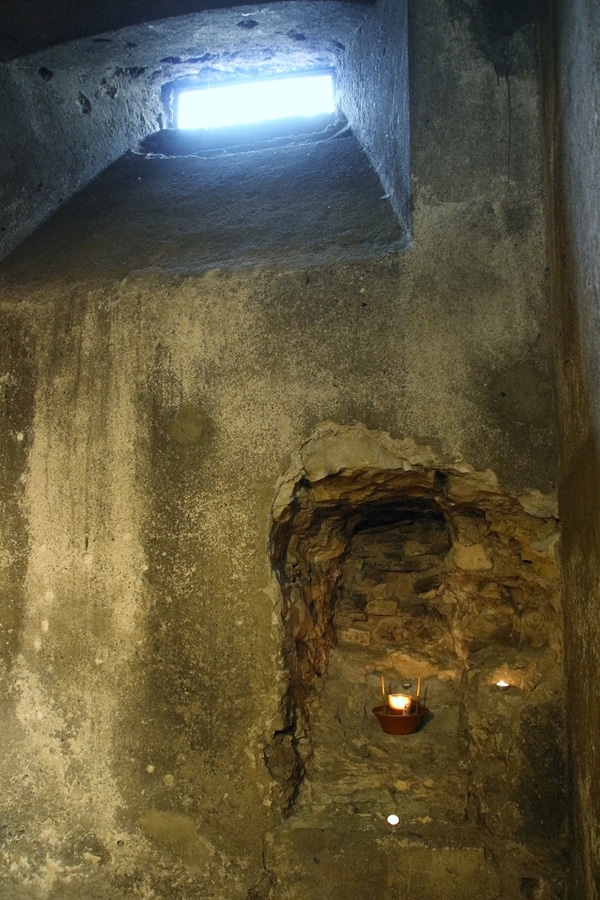 interior of an underground crypt