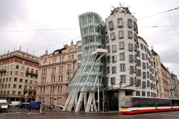 the Dancing House building in Prague