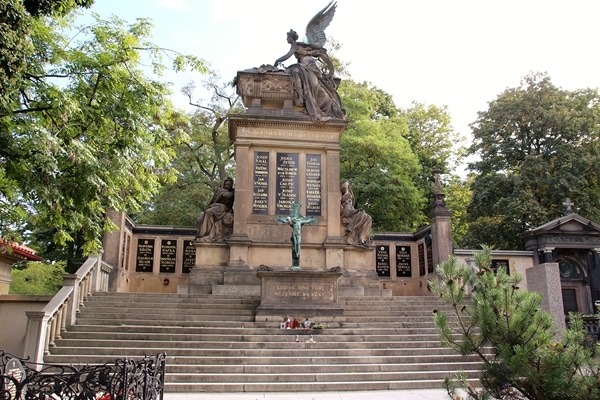 Tomb Slavin in Vyšehrad Cemetery in Prague