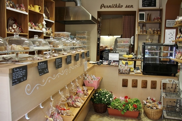 interior of Prague gingerbread shop