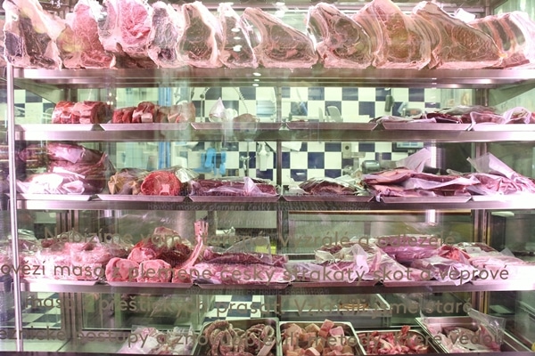 aging meat in Nase Maso in Prague