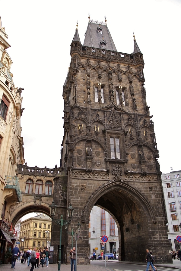 exterior view of the Powder Tower in Prague