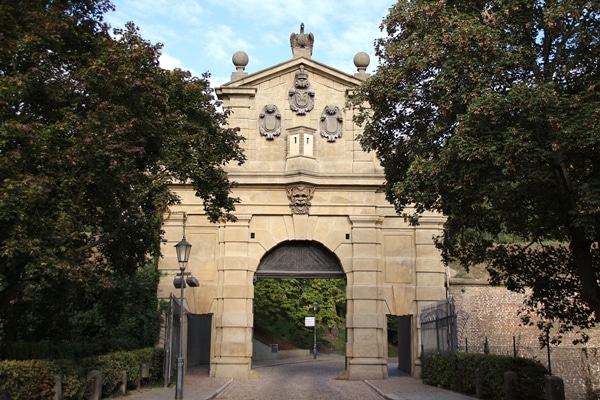 ornate Leopold Gate in Prague