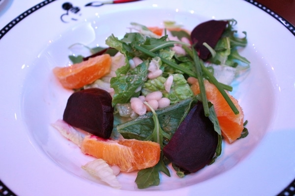 salad with white beans, beets, and orange segments