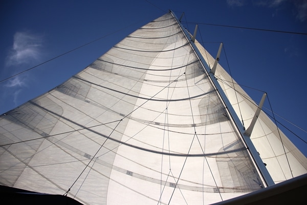 the sail of a boat