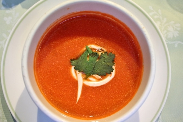 a bowl of tomato soup