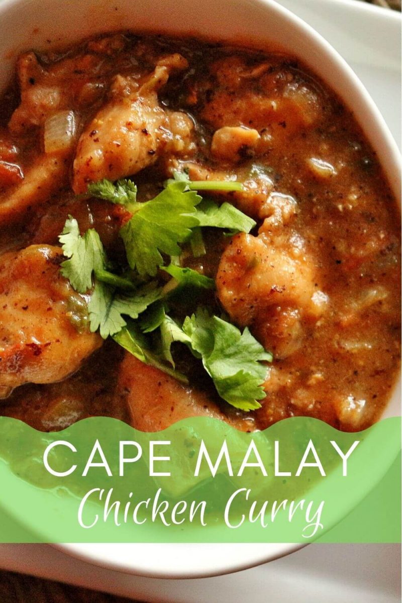 Bowl of South African Cape Malay chicken curry