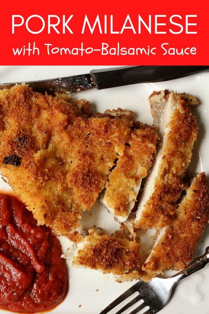 Pork milanese with tomato-balsamic sauce