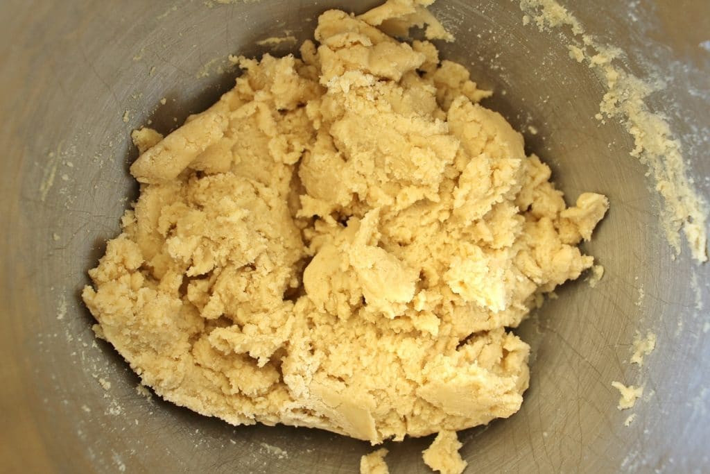 Pirog dough in a mixing bowl