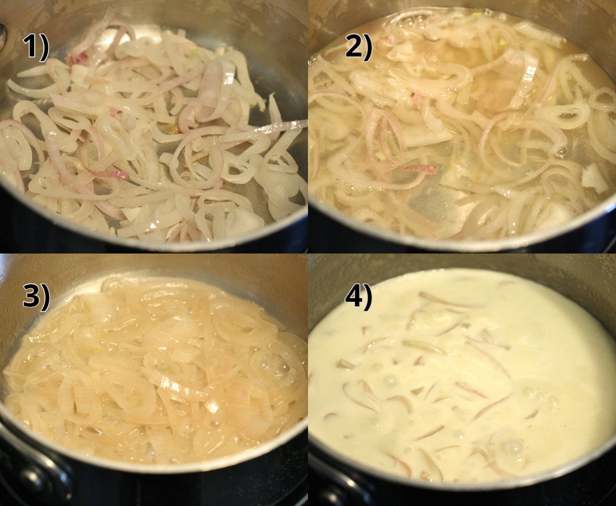 Step by step photo showing how to make truffle butter sauce