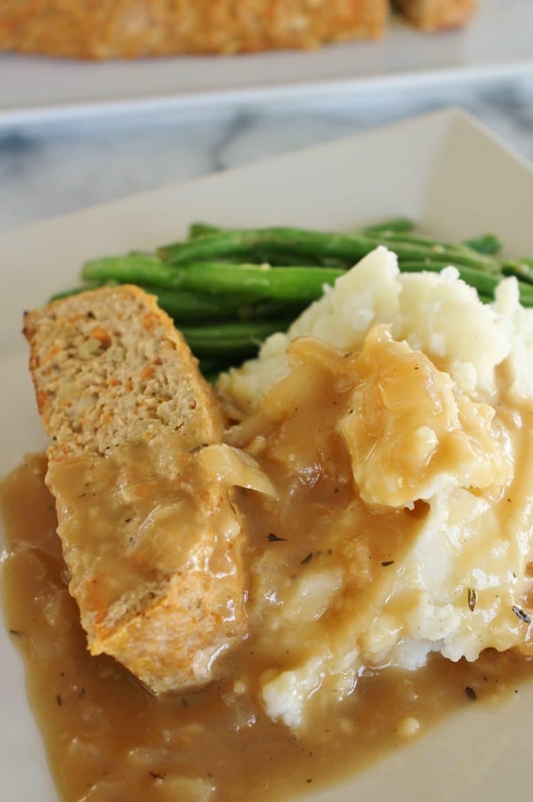 Turkey Meatloaf with Onion Gravy (Disney Copycat Recipe) Mission Food